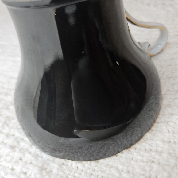 Ansley England Tea Cup and Saucer BLACK Floral Flowers Floral Design Teacup - Picture 8 of 16